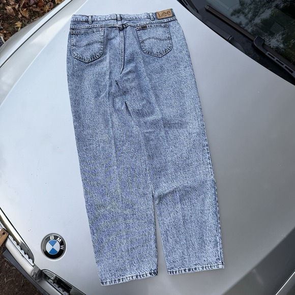 80s Union Made Lee Riders Acid Stone Washed Jeans 36X30.5 Made In USA
